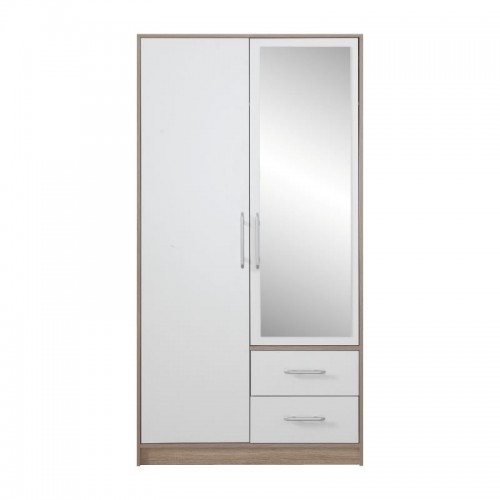 Skapis SMART SRK3 ar spoguli, ozols sonoma/balts